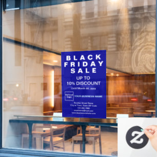 Autocollant Pour Fenêtre Business Black Vendredi Vente Bleu Fenêtre Clôture