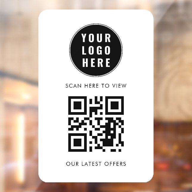 Autocollant Pour Fenêtre Business Logo QR Code Scan Here Simple (Feuille 2)
