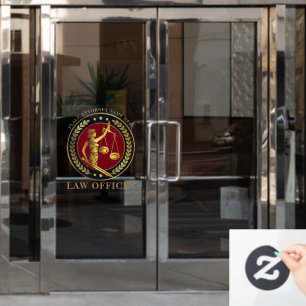 Autocollant Pour Fenêtre Cabinets d'avocats - Justice Scales - Laurels