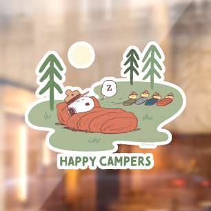 Autocollant Pour Fenêtre cacahuètes   Campeurs de couchage Snoopy & Woodsto