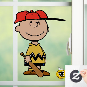 Autocollant Pour Fenêtre cacahuètes Charlie Brown Baseball Smile