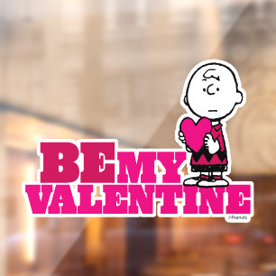 Autocollant Pour Fenêtre cacahuètes   Charlie Brown Soyez ma Saint Valentin