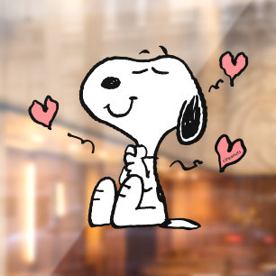 Autocollant Pour Fenêtre cacahuètes   Coeurs de snoopy