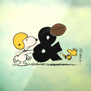 Autocollant Pour Fenêtre cacahuètes Football Snoopy & Woodstock