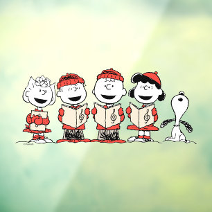 Autocollant Pour Fenêtre cacahuètes   Joyeuse Chorale de Noël