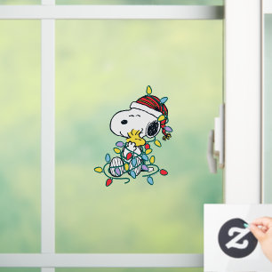 Autocollant Pour Fenêtre cacahuètes   L'amour et les lumières de Noël