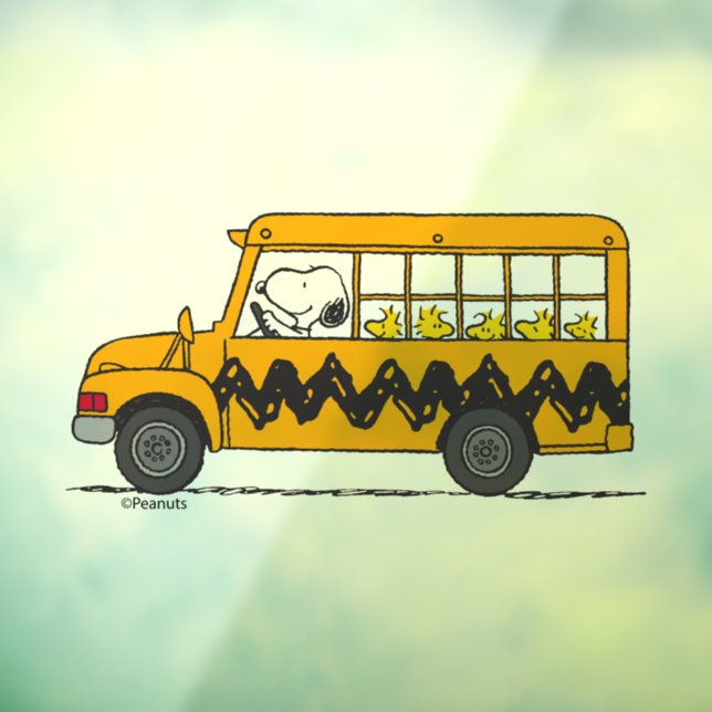 Autocollant Pour Fenêtre cacahuètes | Pilote de bus Snoopy (Feuille 3)