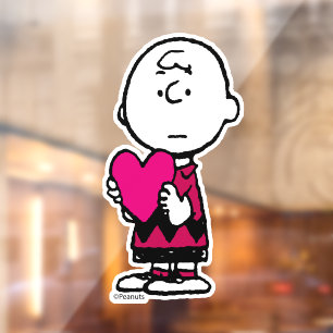 Autocollant Pour Fenêtre cacahuètes   Saint Valentin   Heart Charlie Brown
