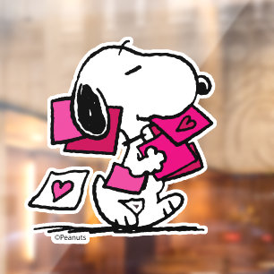 Autocollant Pour Fenêtre cacahuètes   Saint Valentin   Snoopy Avec Valentin