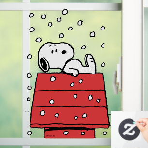 Autocollant Pour Fenêtre cacahuètes Snoopy Doghouse Snowflakes