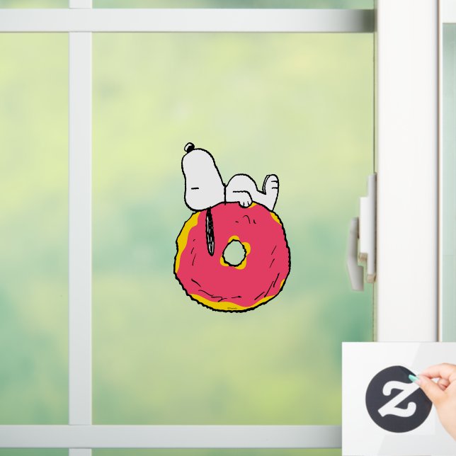 Autocollant Pour Fenêtre cacahuètes | Snoopy Donut rose (Maison)