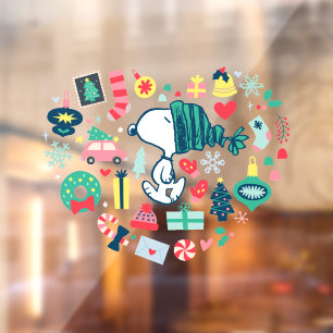 Autocollant Pour Fenêtre cacahuètes Snoopy Holiday Happiness Heart