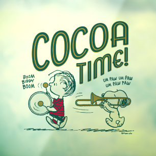 Autocollant Pour Fenêtre cacahuètes   Snoopy & Linus Cocoa Time Clouage