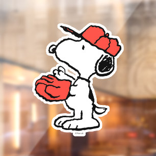 Autocollant Pour Fenêtre cacahuètes   Snoopy Making the Catch