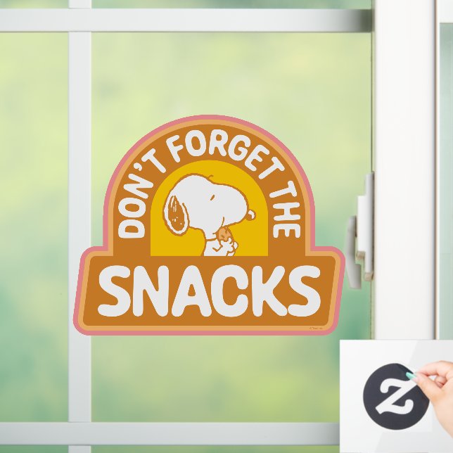 Autocollant Pour Fenêtre cacahuètes | Snoopy N'oubliez pas les snacks (Maison)