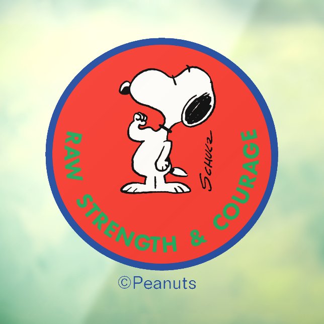 Autocollant Pour Fenêtre cacahuètes | Snoopy Raw Force & Courage Badge (Feuille 3)