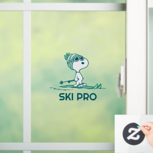 Autocollant Pour Fenêtre cacahuètes   Snoopy sur Skis