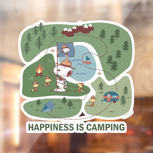 Autocollant Pour Fenêtre cacahuètes Snoopy & Woodstock Carte du camp