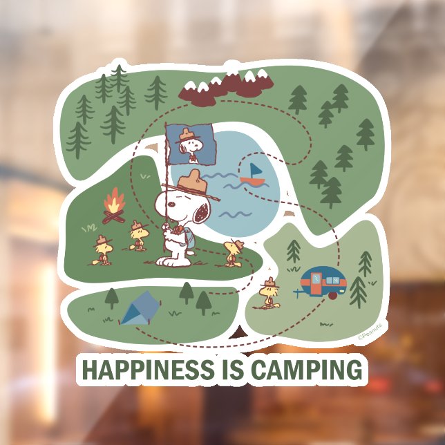 Autocollant Pour Fenêtre cacahuètes | Snoopy & Woodstock Carte du camp (Feuille 2)