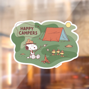 Autocollant Pour Fenêtre cacahuètes   Snoopy & Woodstock Happy Campers