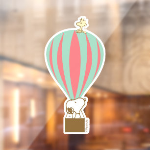 Autocollant Pour Fenêtre cacahuètes   Snoopy & Woodstock Hot Air Balloon