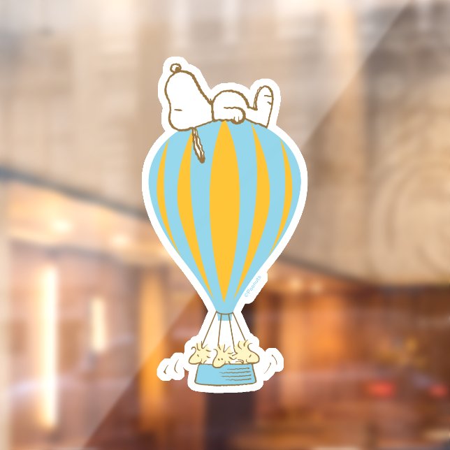 Autocollant Pour Fenêtre cacahuètes | Snoopy & Woodstock Hot Air Balloon (Feuille 2)