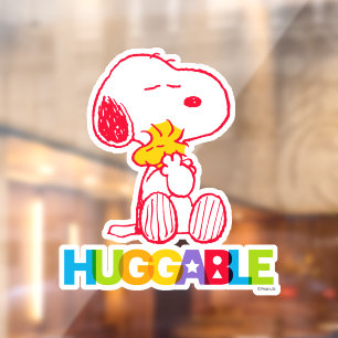 Autocollant Pour Fenêtre cacahuètes   Snoopy & Woodstock Huggable