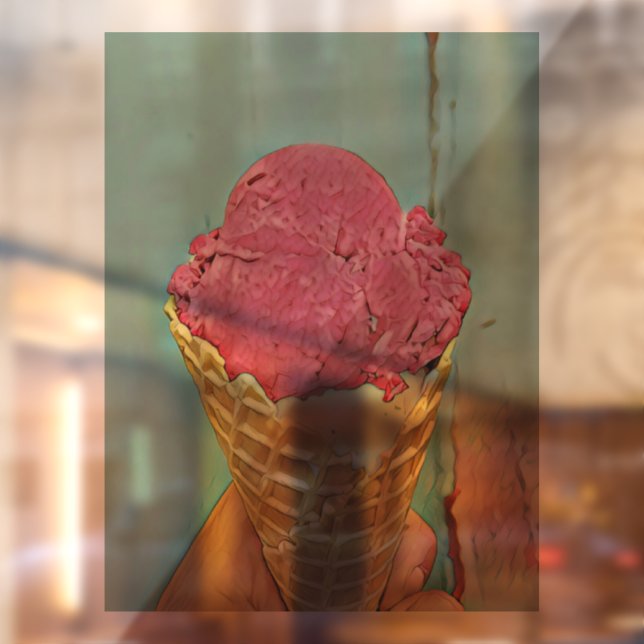 Autocollant Pour Fenêtre Cadeau d'anniversaire de crème glacée (Feuille 2)