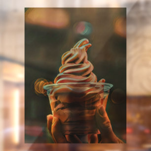 Autocollant Pour Fenêtre Cadeau d'anniversaire de crème glacée