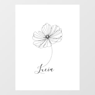 Autocollant Pour Fenêtre Cadeau personnalisé Octobre Cosmos Fleur de naissa