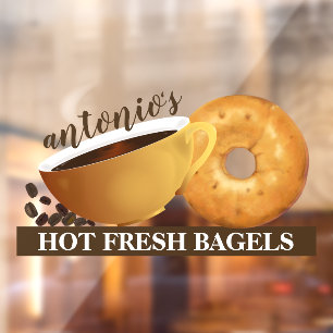Autocollant Pour Fenêtre Café et Bagel