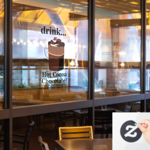 Autocollant Pour Fenêtre Café Restaurant Chocolat Coco Chaud