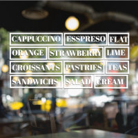 Café Thé Salades Fenêtre Vinyles Transparent | Nou