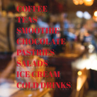 Café Thé Salades Fenêtre Vinyles Transparent | Nou