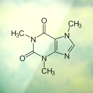 Autocollant Pour Fenêtre Caféine Molécule Chimie Café Atomes