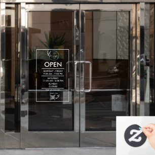 Autocollant Pour Fenêtre Calendrier d'horaires d'ouverture d'entreprise Aut