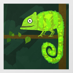 Autocollant Pour Fenêtre Caméléon vert mignon