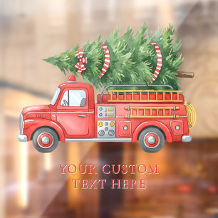 Autocollant Pour Fenêtre Camion de pompiers de Noël moderne personnalisé