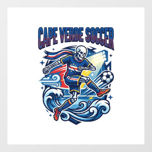 Autocollant Pour Fenêtre Cape Verde Football Skeleton Attaquant Nations Pre