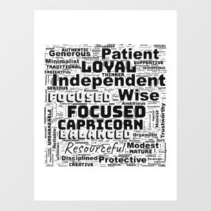 Autocollant Pour Fenêtre Capricorne Zodiac Mot Cloud Inspiration Mur Décal