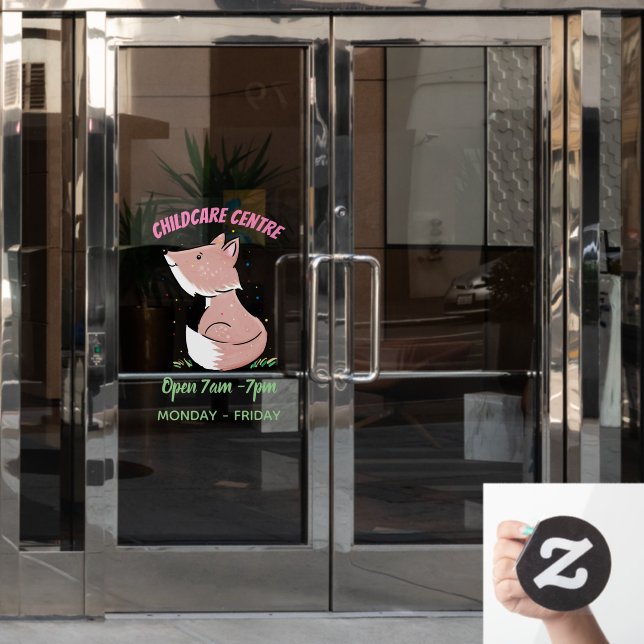 Autocollant Pour Fenêtre Caricature pour bébé renard (Porte de bureau)