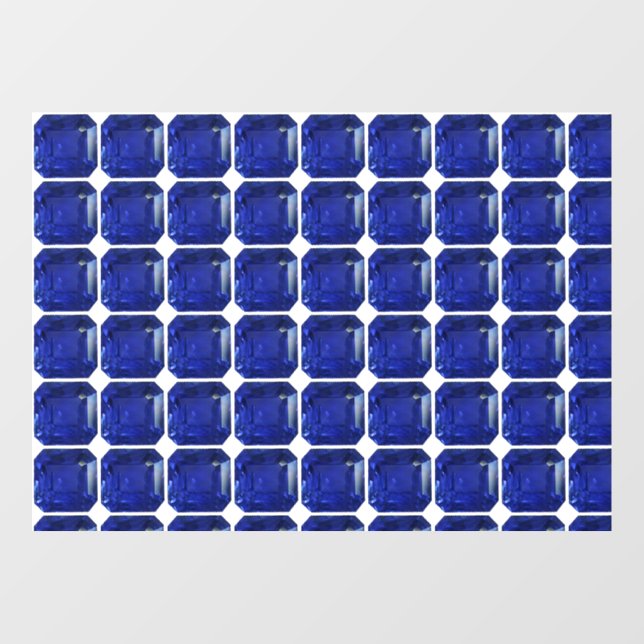 Autocollant Pour Fenêtre Carré Sapphire Gemstone Blue (Feuille)