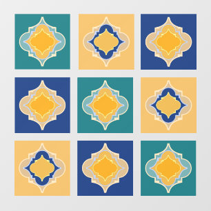 Autocollant Pour Fenêtre Carreaux marocains colorés Clôture de fenêtre