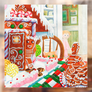 Autocollant pour fenêtre carrée GINGERBREAD SURPRI