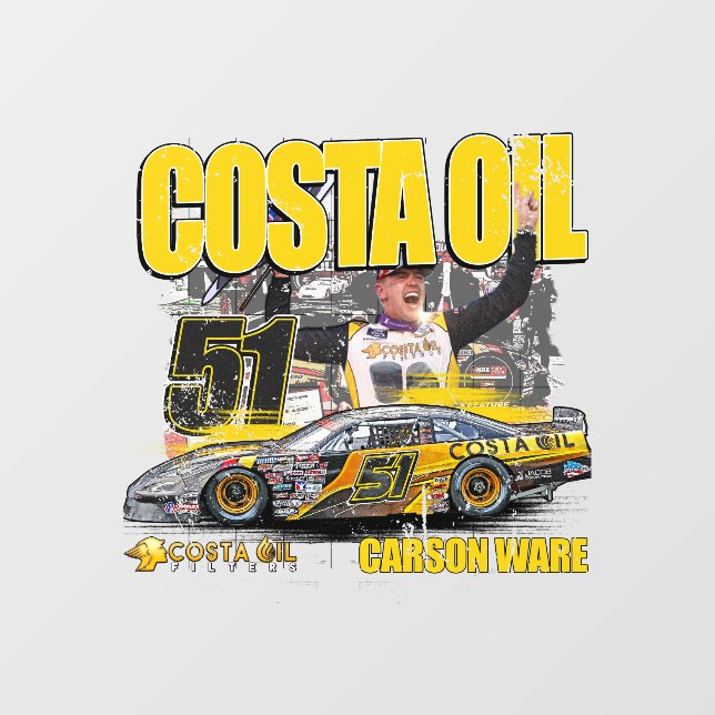 Autocollant Pour Fenêtre Carson Ware 51 Voiture Cling (Feuille)