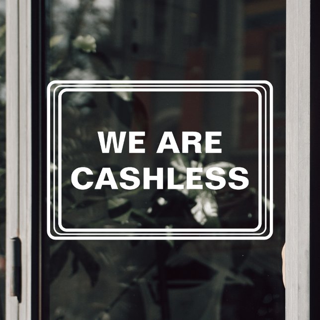 Autocollant Pour Fenêtre Carte de crédit uniquement Entreprise sans fil (Credit Card Only Cashless Business Window Cling)