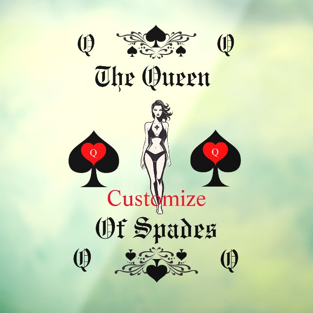 Autocollant Pour Fenêtre Carte Tarot Queen of Spades Thunder_Cove (Feuille 3)