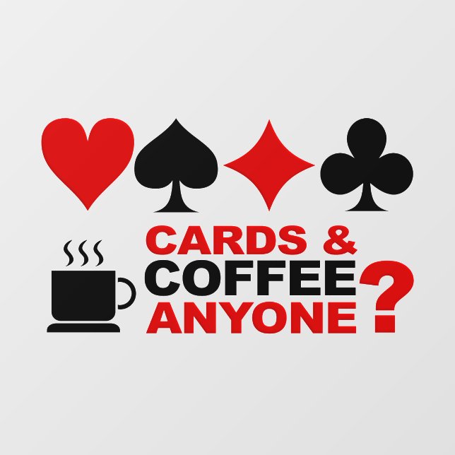 Autocollant Pour Fenêtre Cartes et café (Feuille)