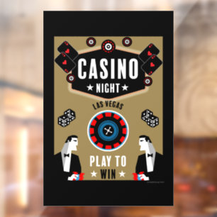 Autocollant Pour Fenêtre Casino Gambling Poker Roulette