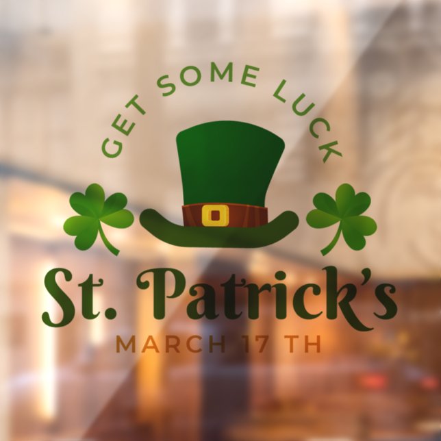Autocollant Pour Fenêtre Casquette Vert et trèfle St Patrick's Day (Feuille 2)